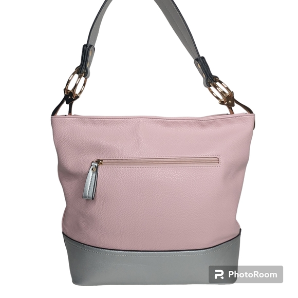 MKF Collection Vegan Leather Magnolia Women’s Hobo Bag Pink Silver - Picture 15 of 16